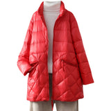Women Winter Coats Puffer Jacket Down Coat Winter White Duck Down Mid-Length Coat Women's Loose Down Jacket