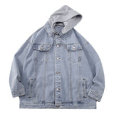 Paisley Denim Jacket Men's Autumn Casual Hooded Jacket