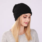 Women Winter Hats Men and Women Sleeve Cap Autumn and Winter Knitting Checkered Month Warm Wool Hat