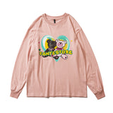 Mens Fall Outfits Long-Sleeved T-shirt Men's Heart Printing Top Loose Clothes