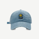 Smiley Face Cap Sun Smiley Face English Embroidered Baseball Cap