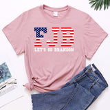 Let's Go Brandon T Shirt Top Women's Letter Print Short-Sleeve T-shirt Women
