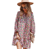 Emery Rose Dresses Autumn and Winter Printing Dress Long Sleeve Casual Vacation Style