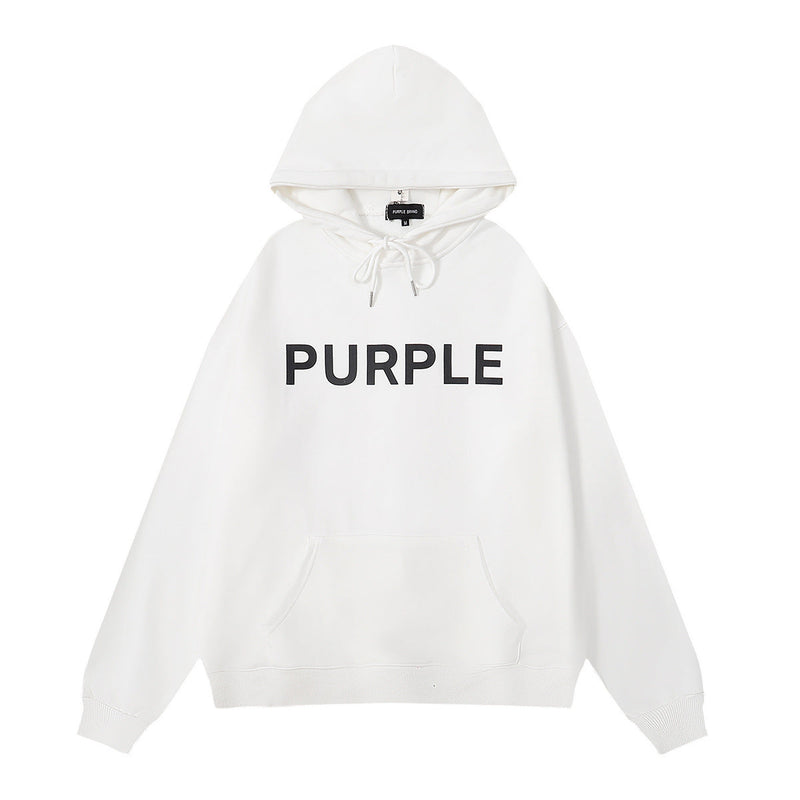 Purple Brand Hoodie Letter Print Loose Casual Hoodie Sweater