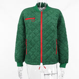 Brown Cropped Varsity Jacket Loose Baseball Uniform Coat