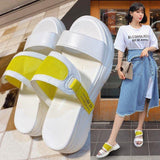 Women Open Toe Sandals Flats Spring/Summer Fashion Colorblock Thick-Soled Sandals Casual