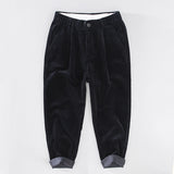 Mens Corduroy Pants Autumn and Winter Loose Casual Pants Men's Basic Style Thickened Ankle-Length Pants Men's