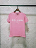 T Shirt Balmain Spring/Summer Letter Short Sleeve Cotton Loose-Fitting Casual T-shirt