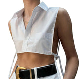 Music Festivals Rave Outfits Girls Tops Summer Women's Shirt Collar Sexy T-shirt