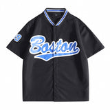 Baggy Baseball Jersey Printed Loose Baseball Uniform Shirt Short Sleeve