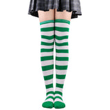 Winter Chunky Cable Thick Knit Thigh High Socks Long Stockings Boot Christmas Stockings Striped Hold-Ups Female Stockings