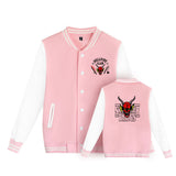Stranger Things Hellfire Club Coat Hellfire Club Stranger Things 4 Printed Men's and Women's Long Sleeves Baseball Uniform