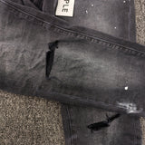 Purple Brand Jeans Knee Hole Resin Black Denim