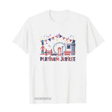 Inspired by Queen's Platinum Jubilee 2022 Elizabeth 70 Years T-shirt Printed Short Sleeve T-shirt