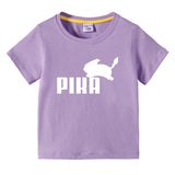 Children Pokemon Pikachu T Shirt Cartoon Short Sleeve T-shirt Cotton Leisure Sports