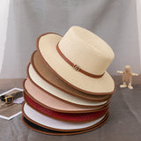 Italian Fedora Hats Short Brim Straw Hat Women's Summer Top Hat