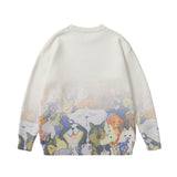 Mens Fall Outfits Sweater Man and Woman Cartoon Digital Couple Wear Knitted Pullover Top