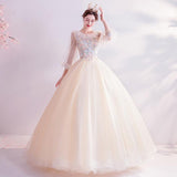 Women'S Evening Dress Ball Gown Princess Quinceanera Wedding Dresses Photography Champagne Banquet Bridal Wedding Dress Women
