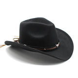 Cowboy Hats Autumn and Winter Woolen Fedora Hat Men Women's Dress Hat