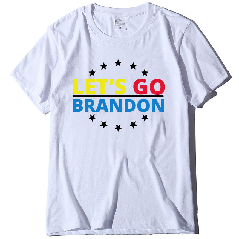 Let's Go Brandon T Shirt Printed Short-Sleeved T-shirt Women's Loose Cotton Top