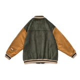 Brown Varsity Jacket Fall Color-Blocking Jacket Men's Loose Fashion Hip Hop Letter Printed Baseball Uniform Coat