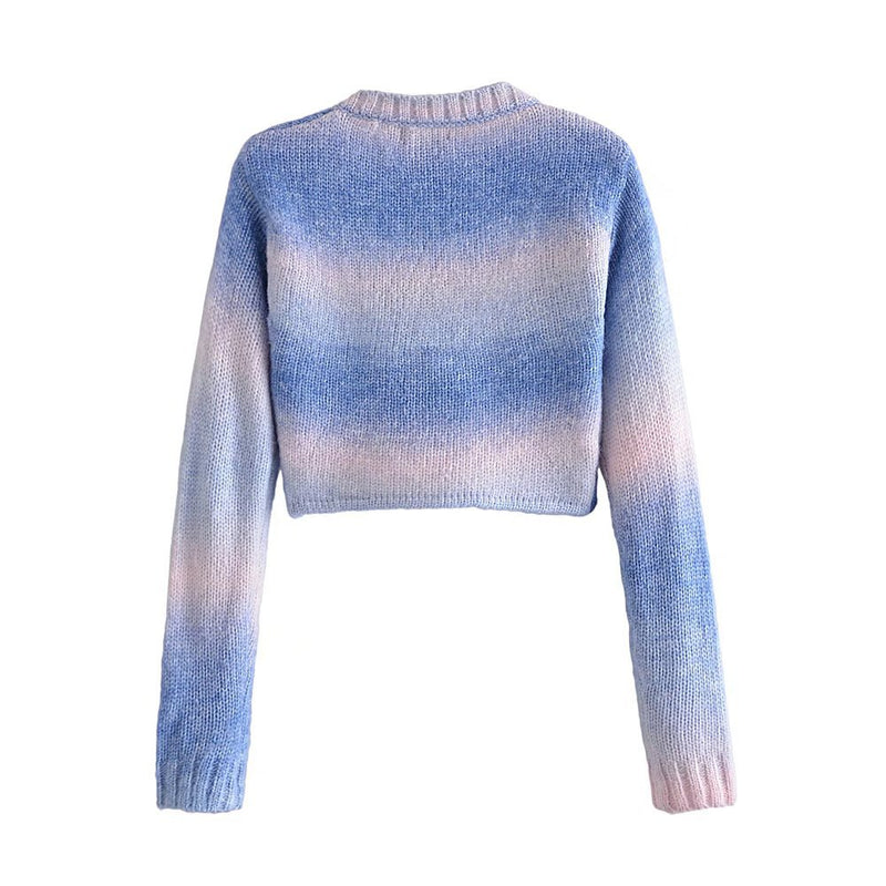 Women Fall Fall Cotton Candy Rendering Soft Glutinous Idle Style Sweater Short Top