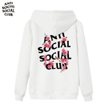 Anti Social Club Hoodie Men's Pansy Print Autumn Winter Sweater