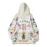 Cactus Flea Market Hoodie Graffiti Cartoon Printed Hoodie Loose Hoodie Coat
