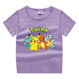Children Pokemon Pikachu T Shirt Cotton T-shirt Casual Sports Cute