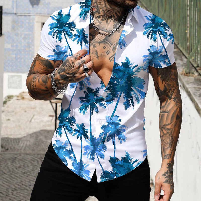 Men Beach T Shirts Men's Fashion Fashion Short Sleeve Shirt