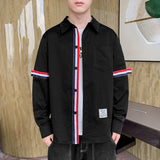 White Work Shirts Men's Autumn Japanese Casual Long Sleeve Shirt Spring and Autumn Top Coat
