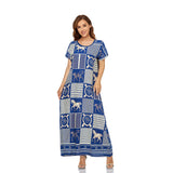 Muslim Women Stylish Kashibo Abaya Muslim Ladies Long Gown Islamic Clothing Jilbab Jalabiya Short Sleeve Dress
