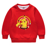 Children Pokemon Pikachu Hoodie Brushed Hoody Double Layer Thickened