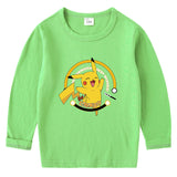 Children Pokemon Pikachu Hoodie Children's Cotton T-shirt for Spring and Autumn