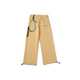 Man Fall Outfits Cargo Pants Autumn and Winter Solid Color Ribbon Straight Casual Pants Overalls Ankle-Tied Trousers