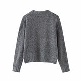 Women Fall Fall Two-Color Cardigan V-neck Single Breasted Knitted Coat