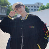 Corduroy Varsity Jacket Men's Spring and Autumn Retro High Street Couple Baseball Uniform