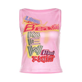 Music Festivals Rave Outfits Girls Tops Summer Women's Fashion round Neck Slim Fit