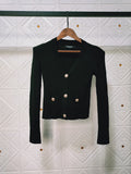 T Shirt Balmain Spring/Summer Knitted Padded Shoulder Coat V-neck Sweater