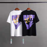 Off Whtie T Shirts Hand Print Male And Female Trendy Brand Short Sleeve