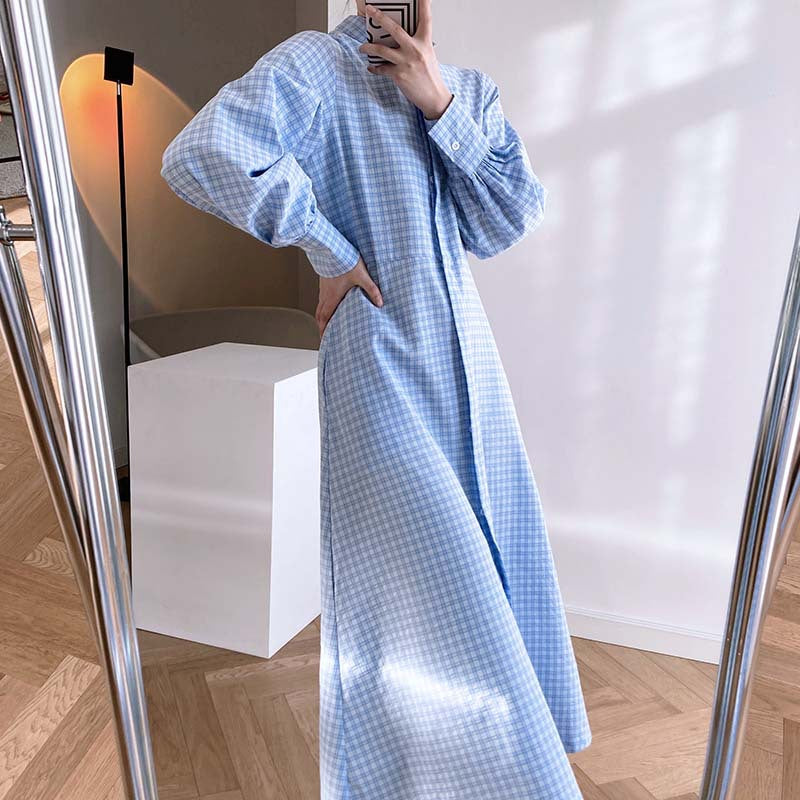 Gingham Dress Spring Plaid Dress Blouse Dress