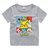 Children Pokemon Pikachu T Shirt Children Summer Clothing Short Sleeve T-shirt Male