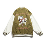 Vintage Letterman Jacket Autumn College Style Embroidered Coat