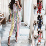 Nina Parker Graffiti Dress Long Sleeve Button Dress Long Dress