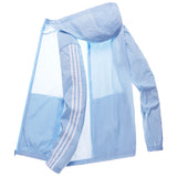 Sun Resistant Clothes Men's Summer Anorak Jacket Casual Sports Stripes
