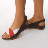 Women Open Toe Sands Flats Spring/Summer Stylish Peep Toe Casual Sandals Low-Top Flats