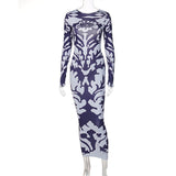 Victoria Beckham Dresses Women's Spring Fashionable Printed Slim Dress