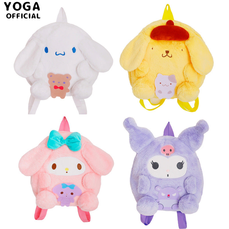 My Melody Bag Cute Clow M Cinnamoroll Babycinnamoroll Pom Pom Purin Melody Plush Doll Backpack Cartoon Schoolbag