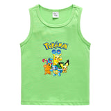 Children Pokemon Pikachu T Shirt Casual Sports Sweat-Absorbent Vest