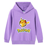 Children Pokemon Pikachu Hoodie Spring and Autumn Boys and Girls Cotton Hooded Sweater